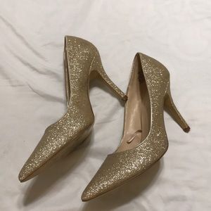 Nine West gold pumps